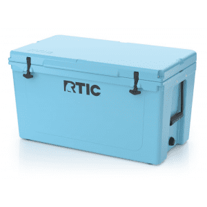 RTIC 110 QT Hard Sided Cooler, Blue, Heavy Duty Rope Handles, T-Latch Closure