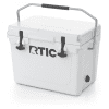 RTIC 20 Quart Compact Hard Cooler White Heavy Duty Stainless Steel Handle T Latch Closure