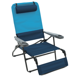a lounge camp chair with ottoman