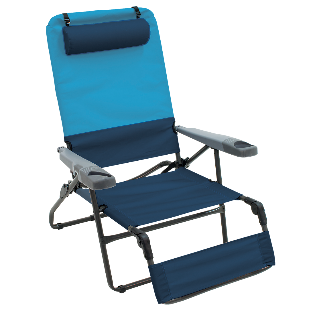 a lounge camp chair with ottoman