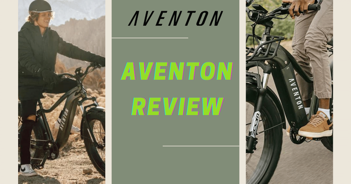 a collage of people riding aventon e-bikes