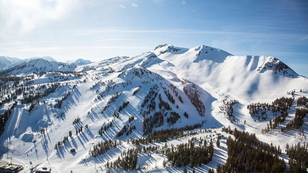 aerial view of mammoth mountain