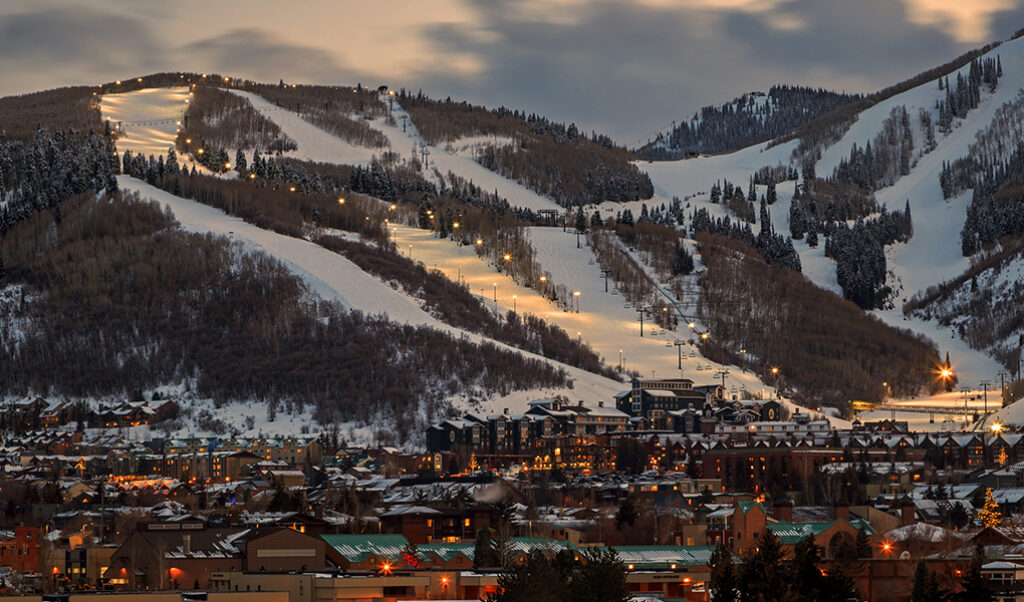 slope and the town of park city