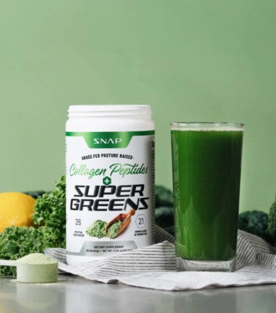 Snap Supplements Super Greens Powder with Collagen Peptides