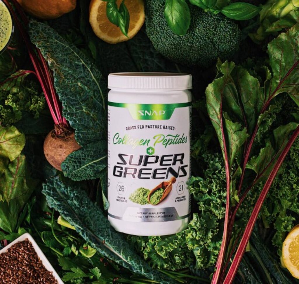 Snap Supplements Super Greens Powder with Collagen Peptides