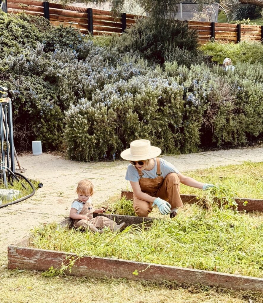 mom garden baby