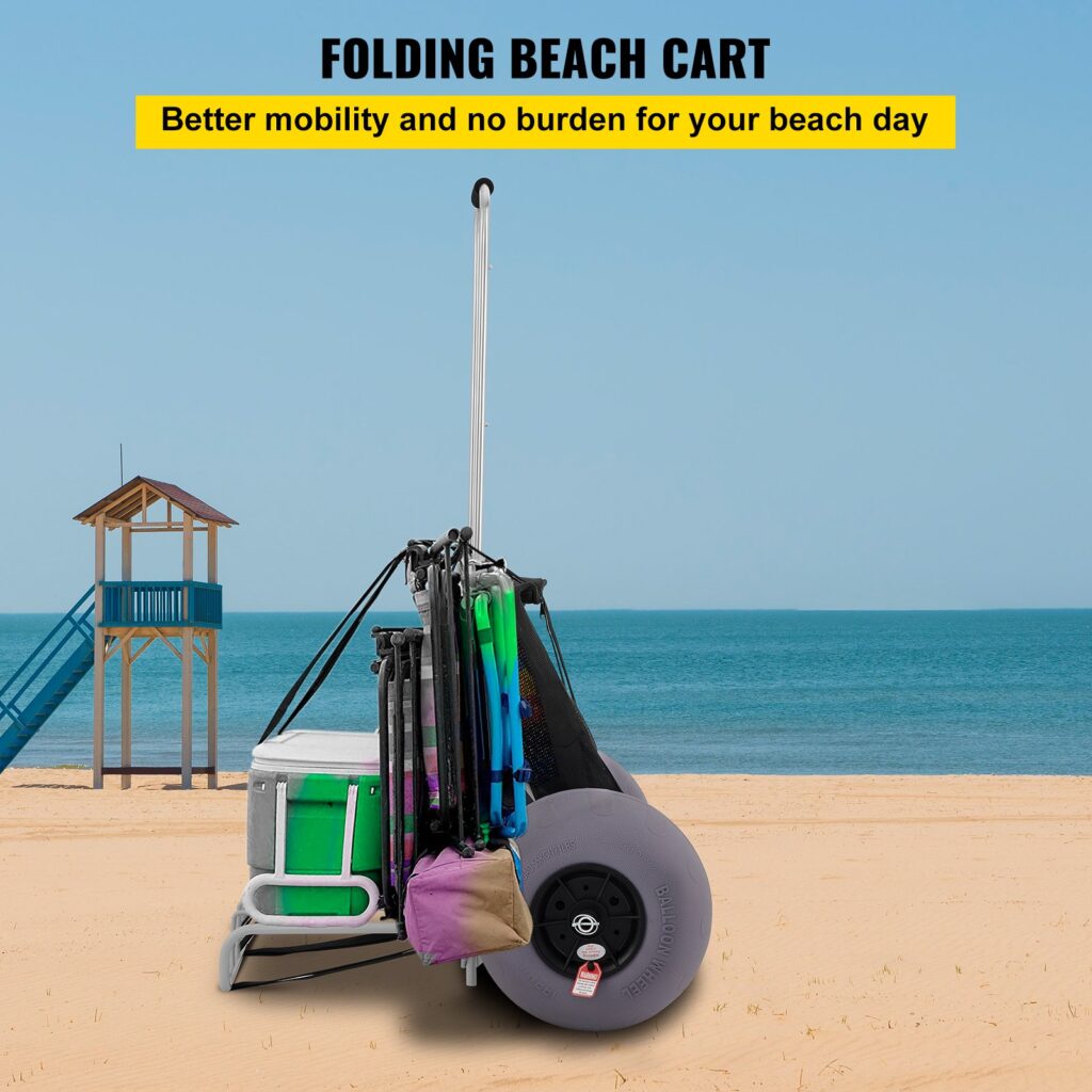 VEVOR Beach Carts for Sand with 13" Balloon Wheels