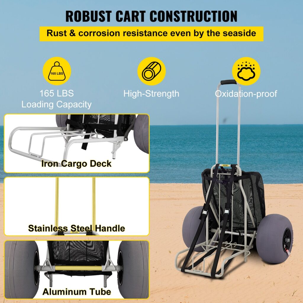 VEVOR Beach Carts for Sand with 13" Balloon Wheels