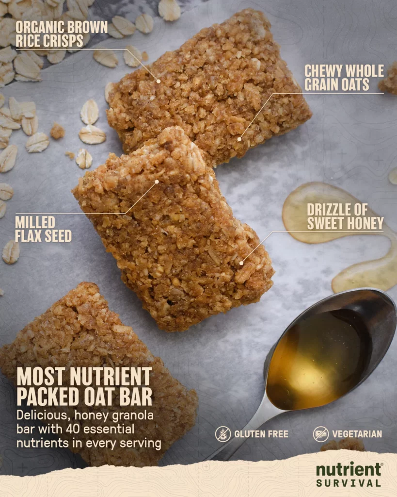 Nutrient Survival HONEY GRANOLA BAR-MEALS PANTRY PACK