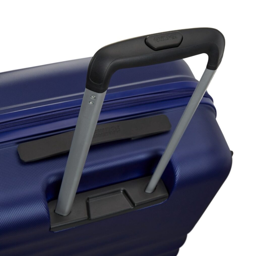 checked luggage with spinner wheels