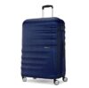 checked luggage with spinner wheels