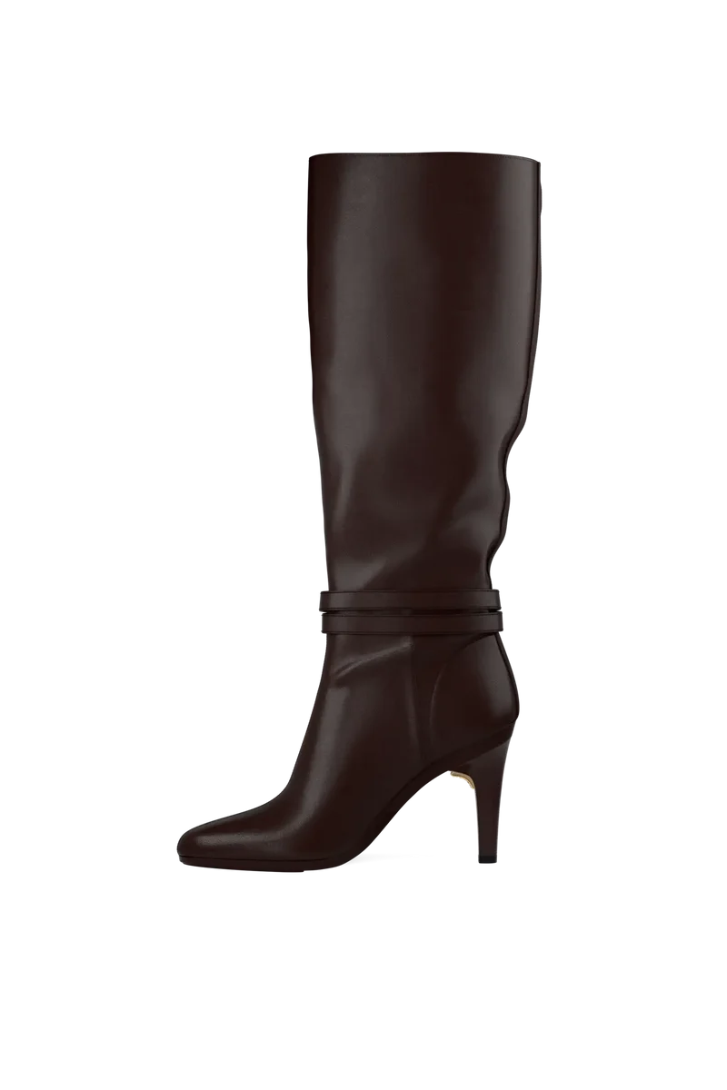 HarperBootChocolateLeather ChocolateStilettoff4 medialside