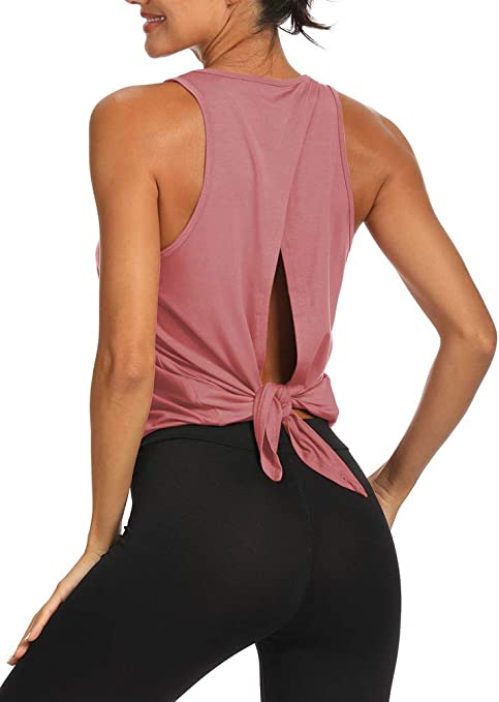Bestisun Open Back Workout Tops for Women
